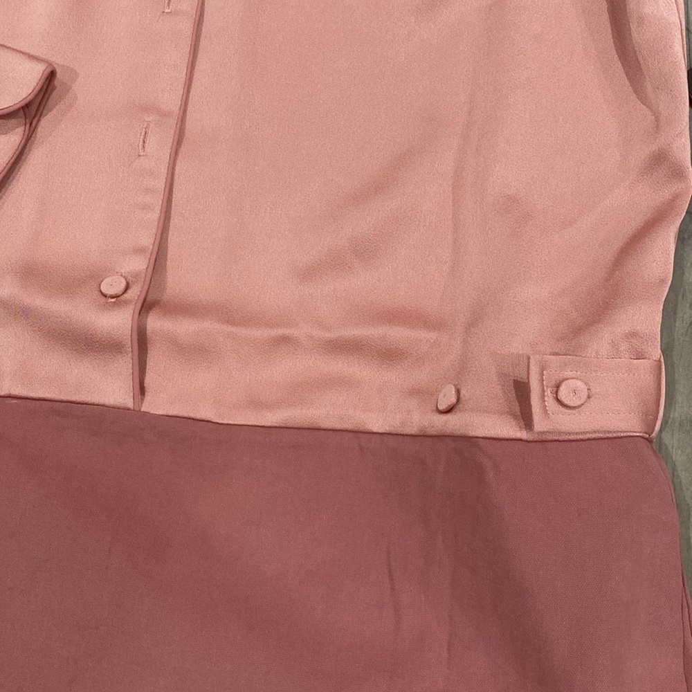NWT Tuckernuck Blush Silk Delfina Shirt Dress - Picture 4 of 6